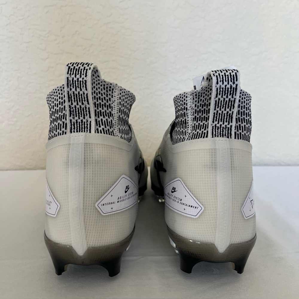 Nike Alpha Menace Elite 3 Flyknit Ghost Men 14.5 White and Black Football Cleats - Picture 3 of 14